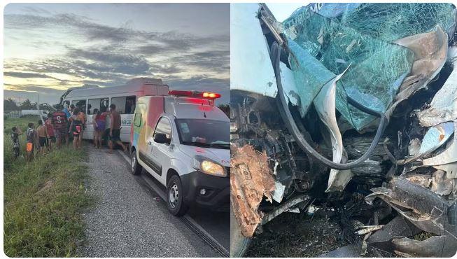Colisão entre van e micro-ônibus deixa dois mortos na CE-085, em Itarema