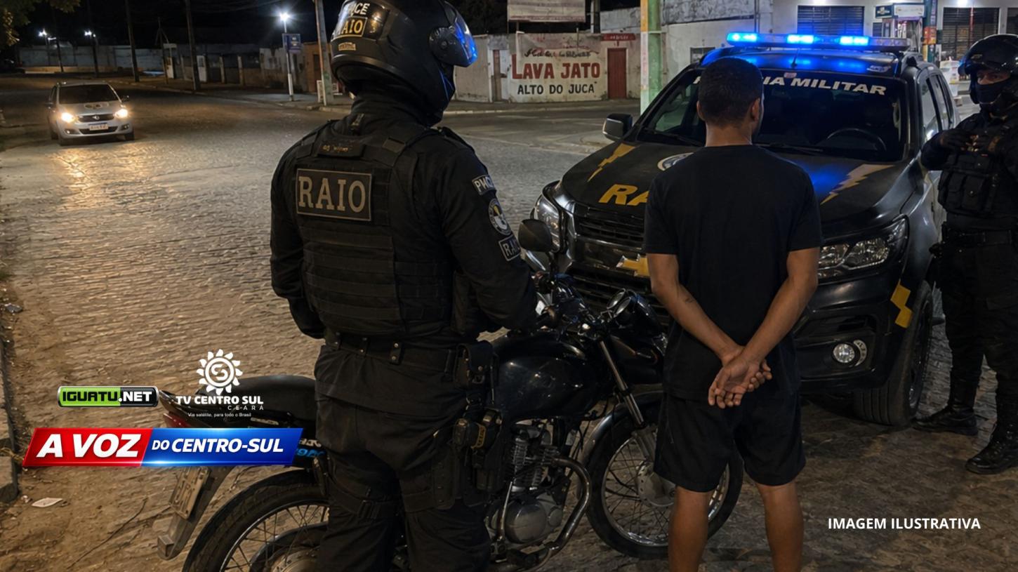 Dupla tenta fugir de abordagem policial em Iguatu e um dos suspeitos acaba conduzido à delegacia