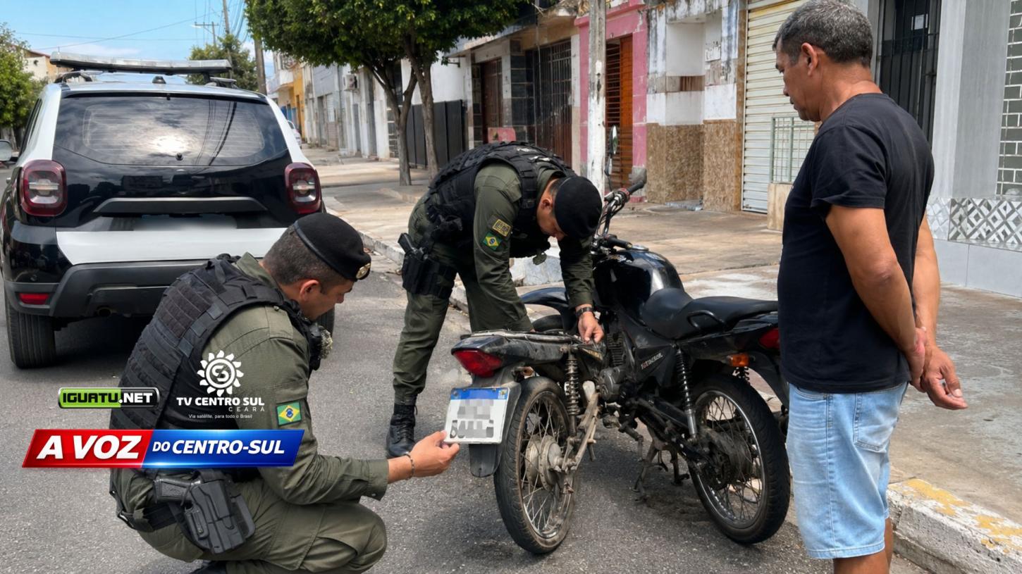 Motocicleta com suspeita de clonagem é apreendida em Icó, após proprietário receber sete multas em Fortaleza