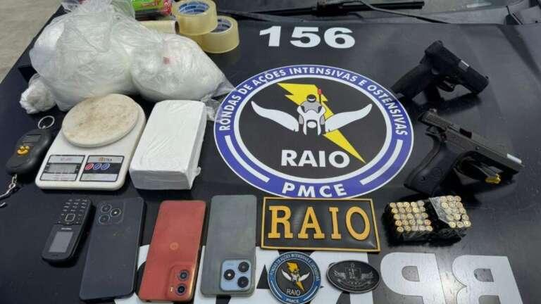 Polícia Militar captura dupla e apreende mais de 4 kg de cocaína e armas em Cedro