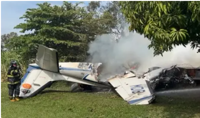 Avião de pequeno porte cai e deixa dois mortos em Marília, Interior de SP