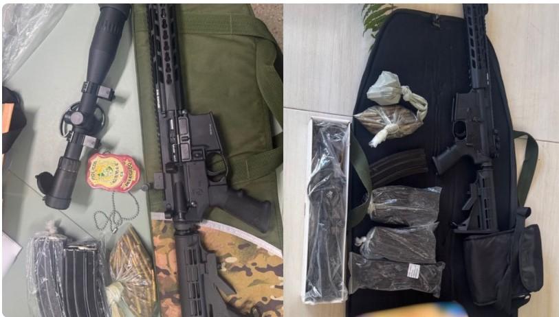 Fuzil, munições e drone são encontrados dentro de residência em Iguatu no Ceará
