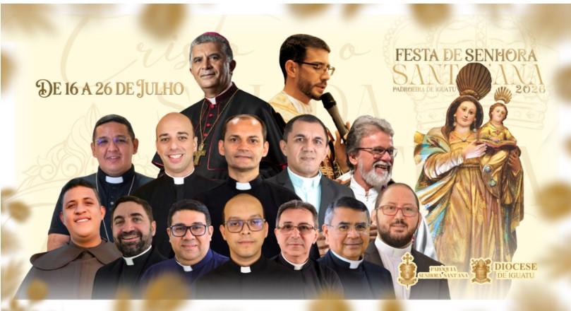 Paróquia Senhora Sant'Ana divulga programação oficial da festa de Senhora Santana 2026