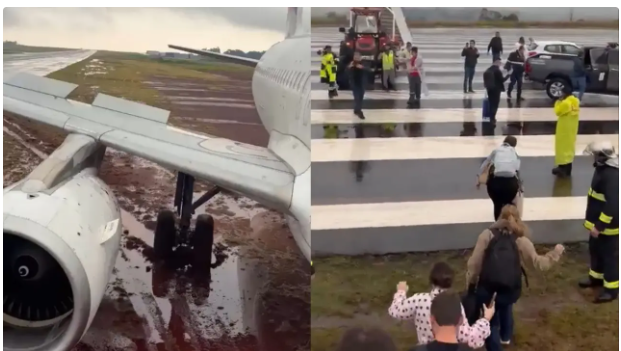 Avião com 151 pessoas a bordo sai da pista durante pouso no Paraná