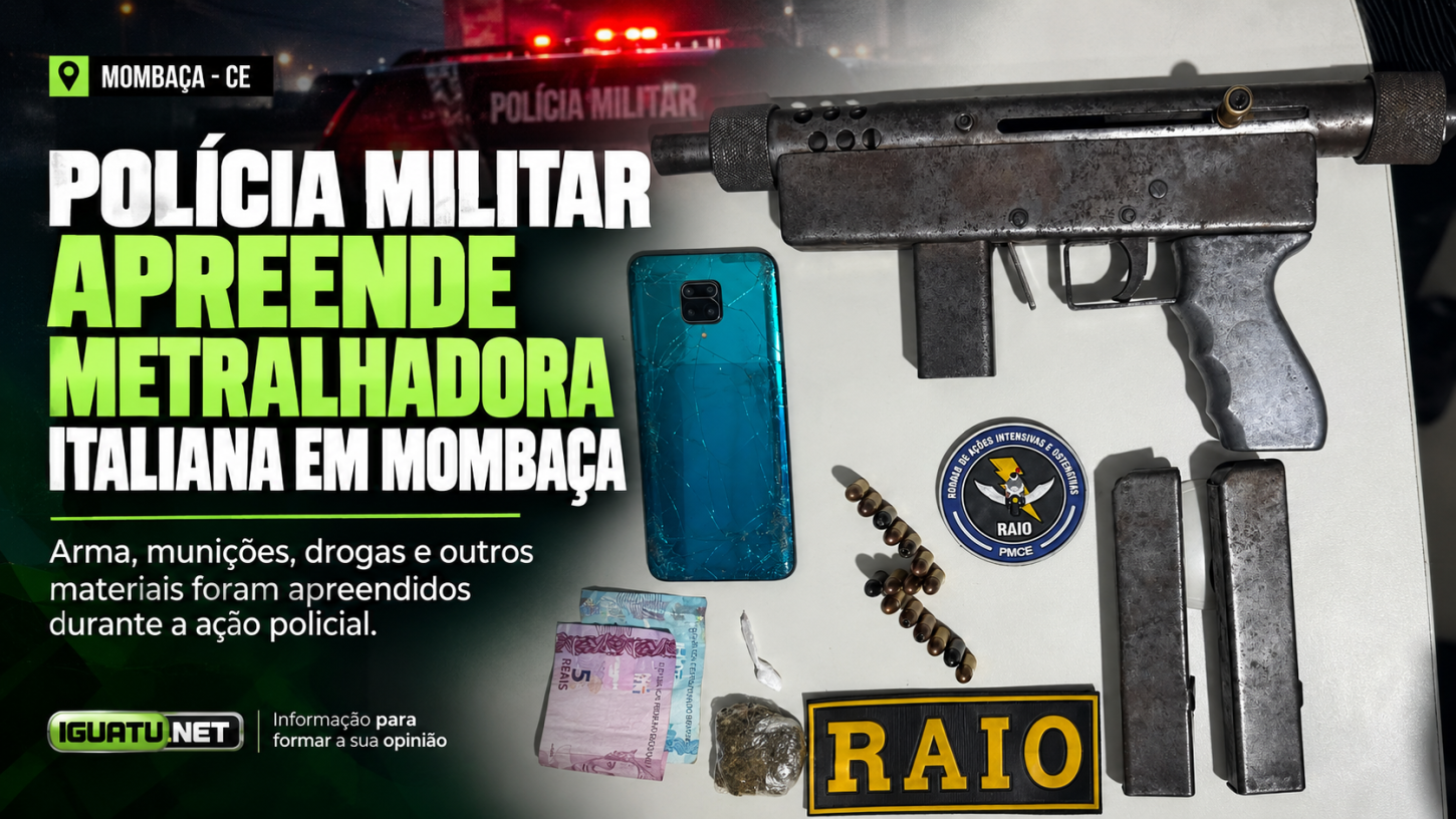 Polícia Militar apreende metralhadora italiana em Mombaça