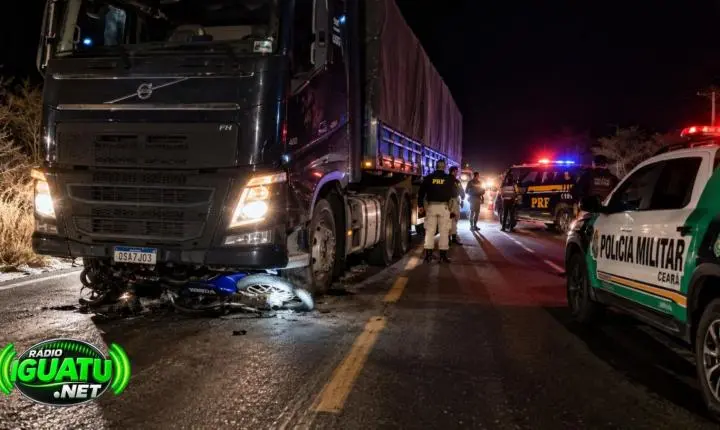 Motociclista morre em colisão com caminhão na BR-116, em Ipaumirim
