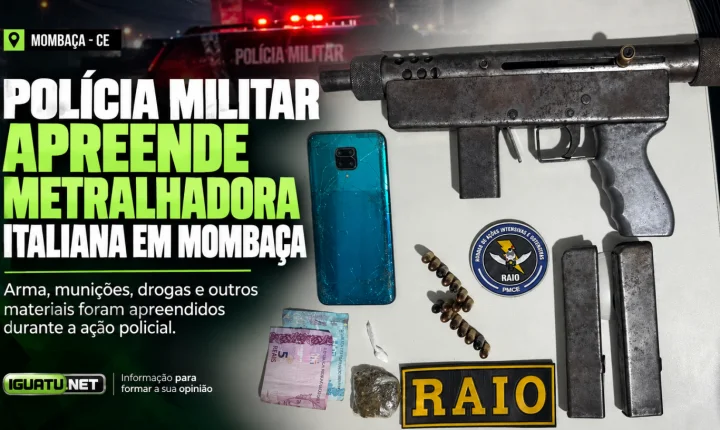 Polícia Militar apreende metralhadora italiana em Mombaça